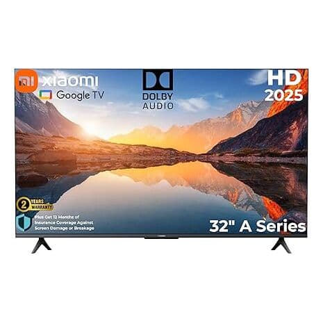 Xiaomi A-32-2025TV HD 2025 Google Assistant TV, 32-Inch Screen Size Google TV platform built-in receiver, metal finish Dolby Atoms 2 years local warranty